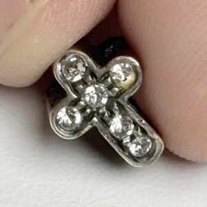 Michael Anthony 925 Sterling Silver Italy Cross Charm CZ Religious VH Hallmark